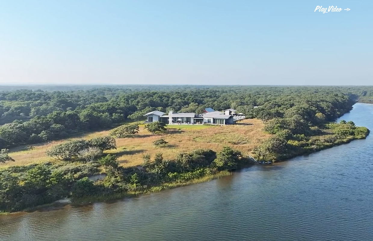 Modern waterfront home by Hutker Architects on Tisbury Great Pond, Martha’s Vineyard